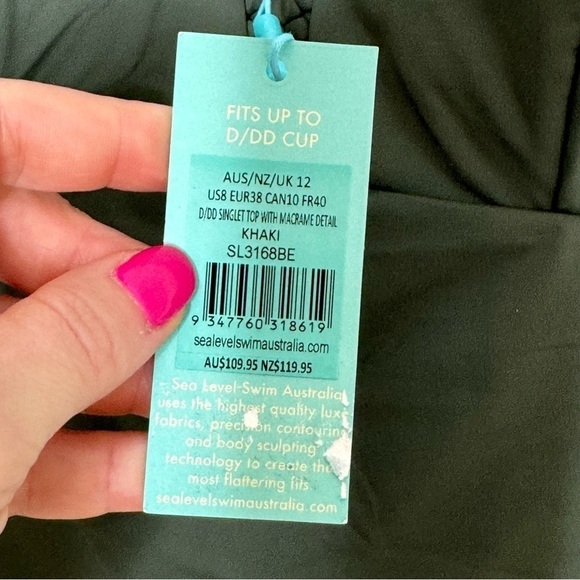 NWT NWT Sea Level Swim Macrame Khaki Tankini Top Medium Medium - Picture 4 of 5